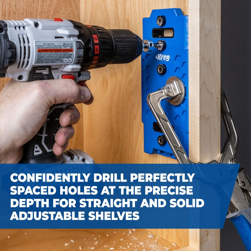 Kreg 1/4" Shelf Pin Jig Drill Guide for Straight Holes