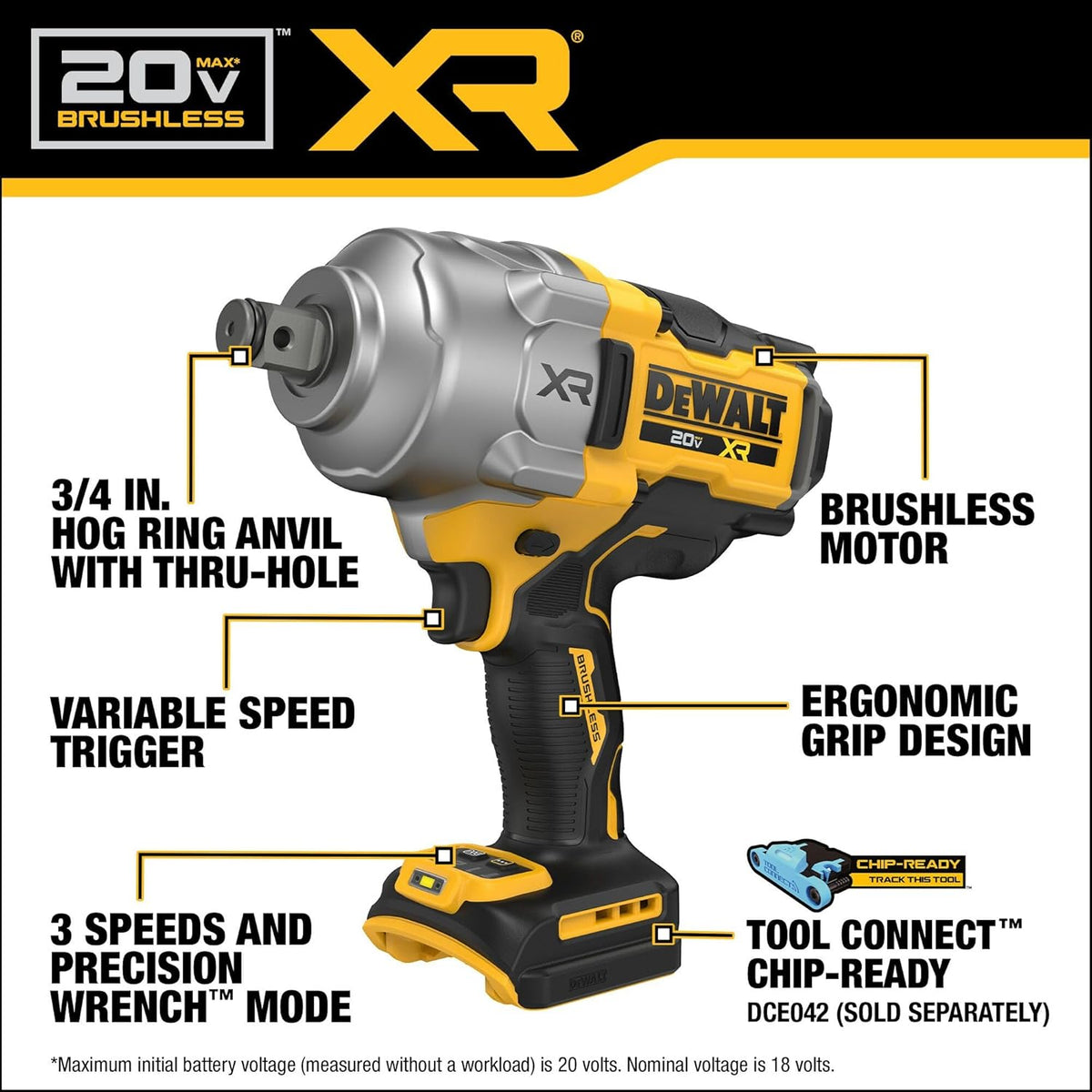 Dewalt 20V Max XR 3/4" Impact Wrench