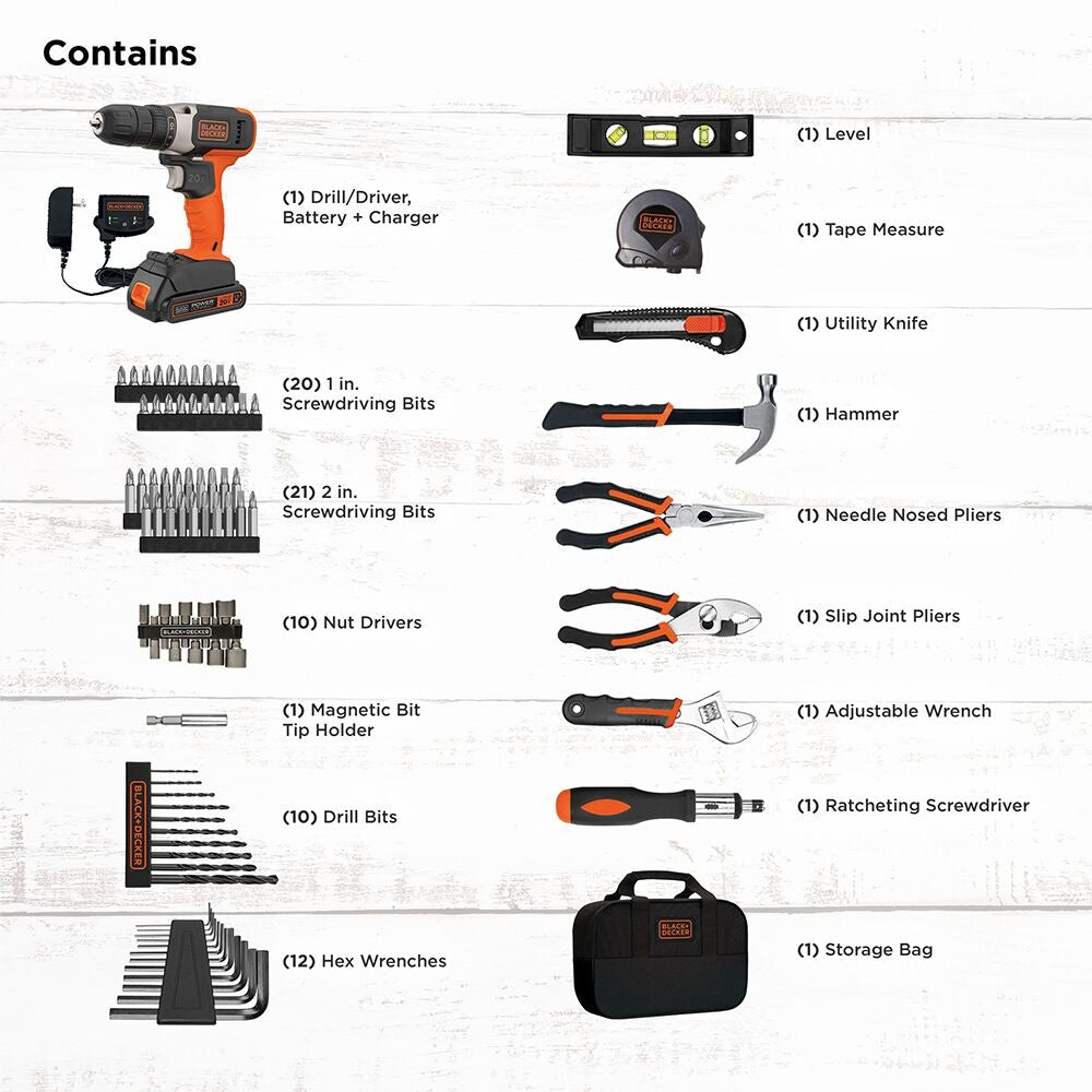 Black & Decker 20V Max Drill Driver Combo Kit - 83 PC