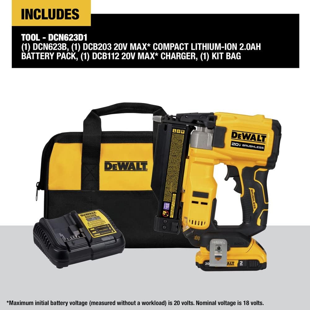 Dewalt 20V Max 23GA Pin Nailer Kit