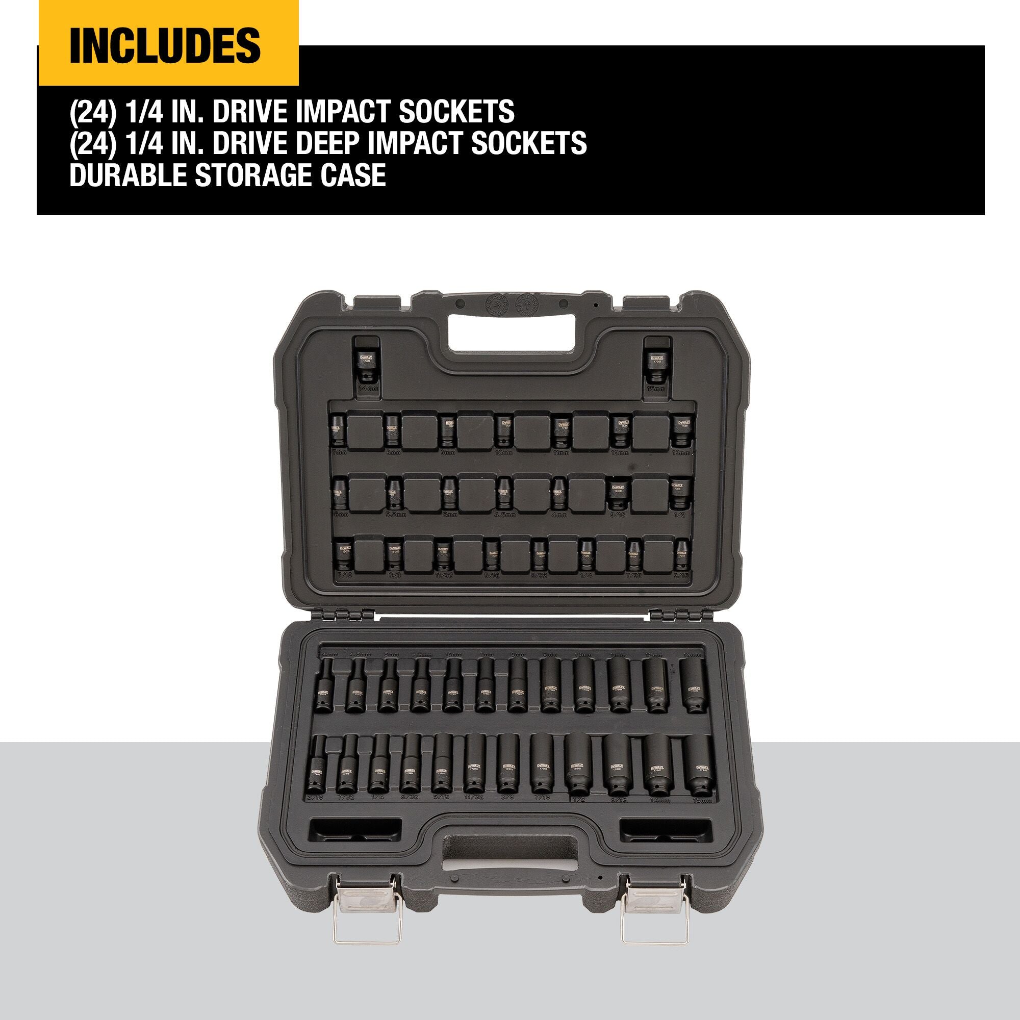 Dewalt 1/4 " Impact Socket Set - 48 Piece