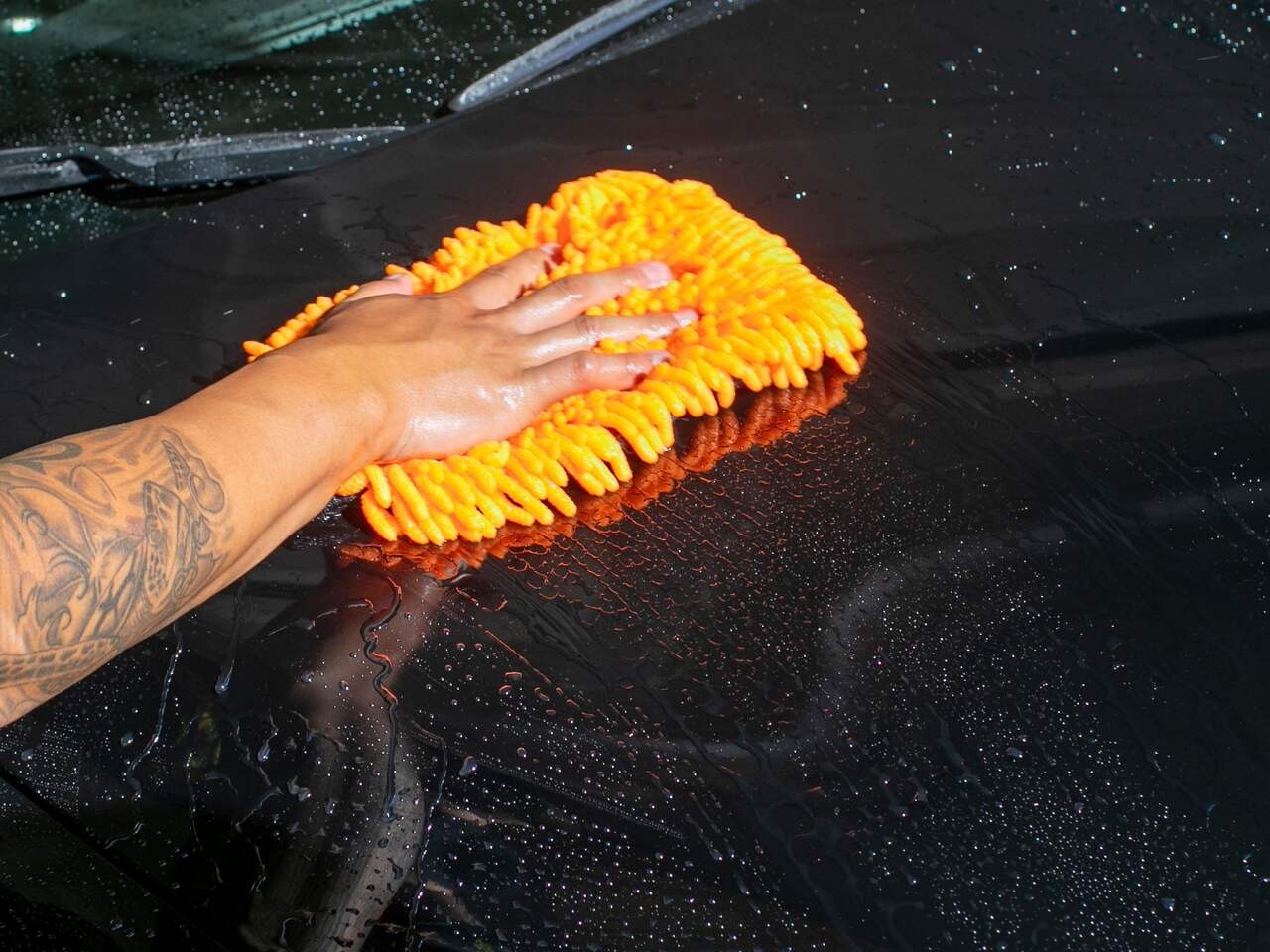 Meguiar's Hybrid Wash Mitt Dual Sided pour le lavage et le cirage