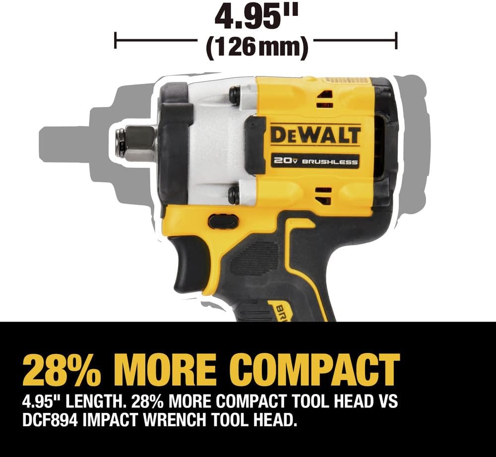 Dewalt Atomic 20V Max 1/2" Cordless Impact Wrench with Hog Ring Anvil - Tool Only