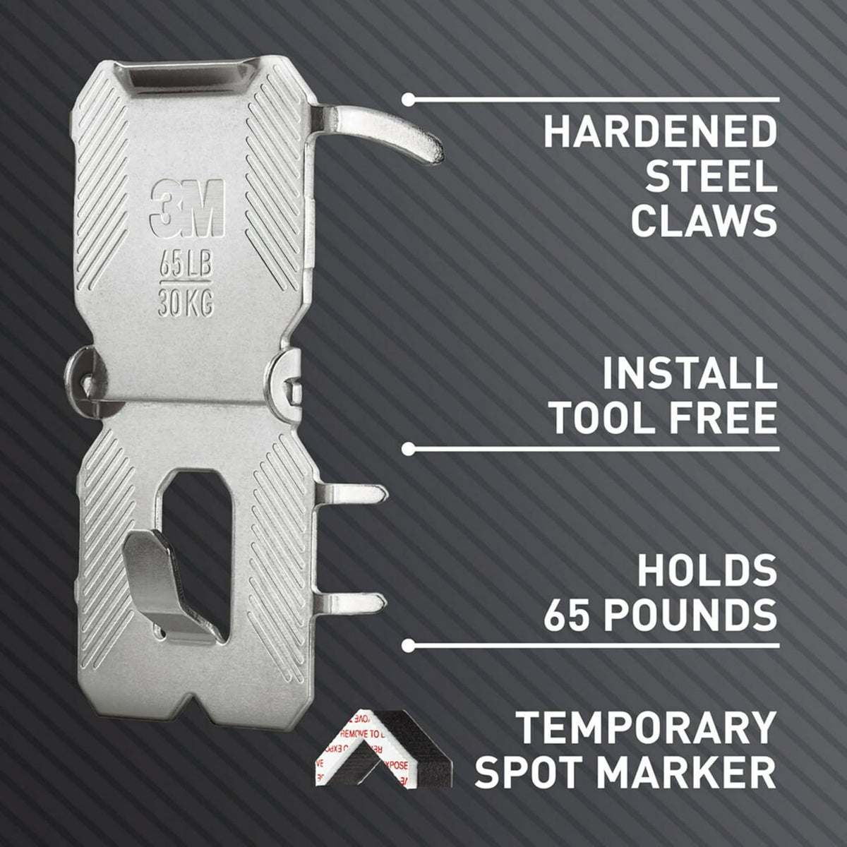 3M Claw Drywall Picture Hanger Holds 65Lbs - 2 Markers