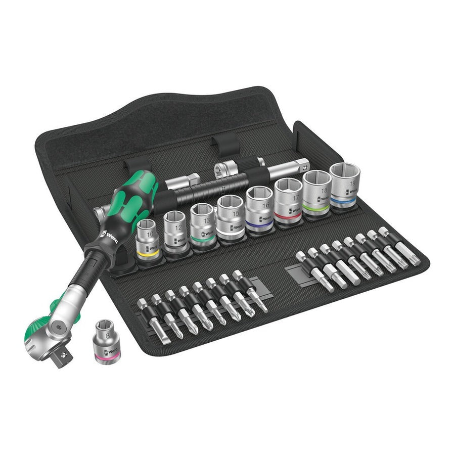 Wera 3/8" Drive 8100 SB 8 Zyklop Metric Ratchet Set - 29 Pc