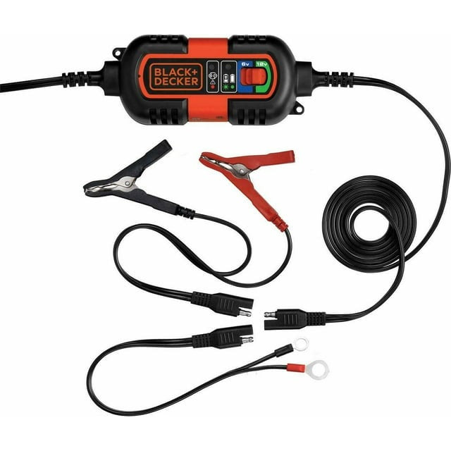 Black & Decker 6V 12V Automatic Battery Charger with Maintainer & Cable Clamps