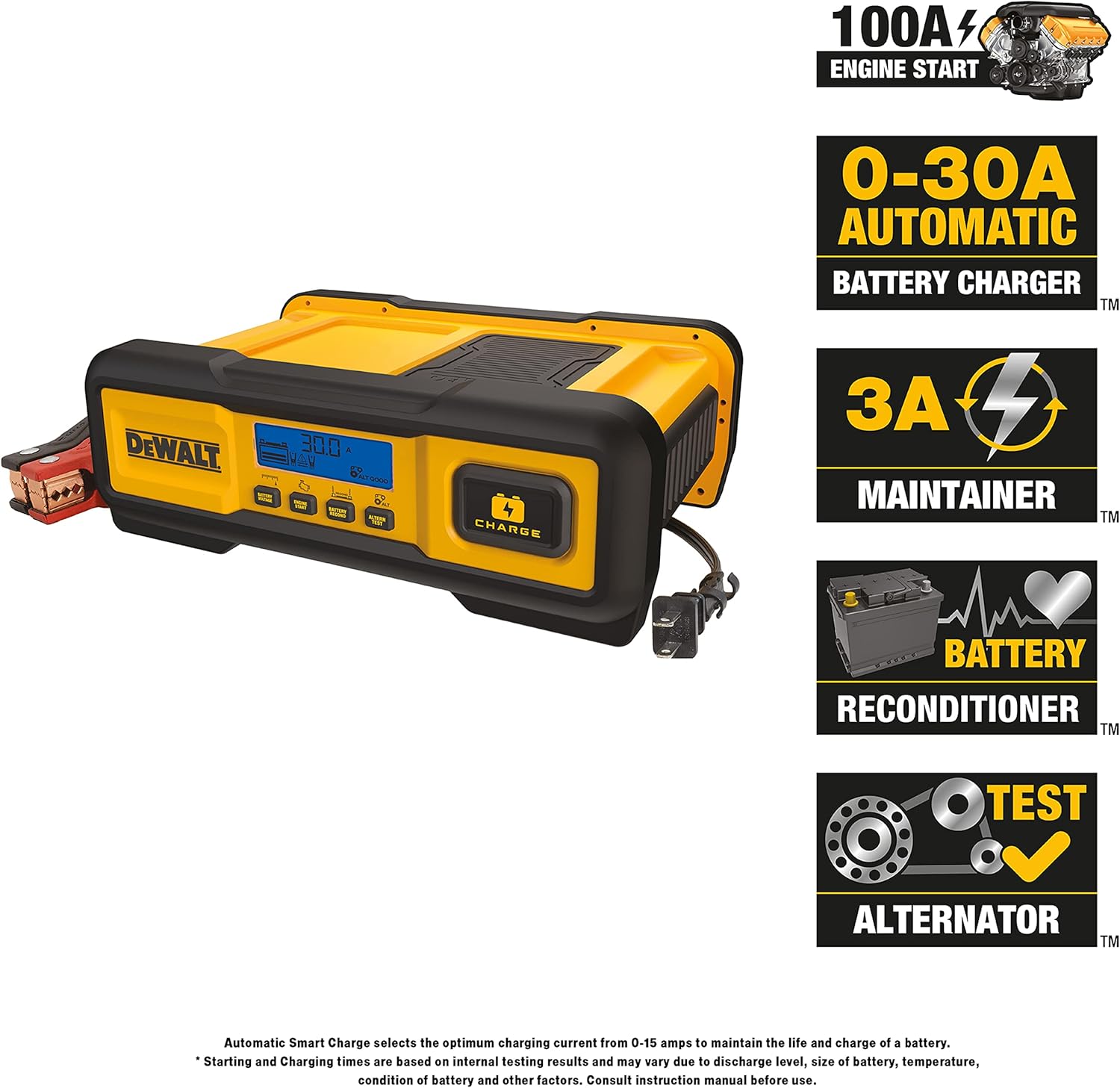 Dewalt Professional 30A Battery Charger with Engine Start