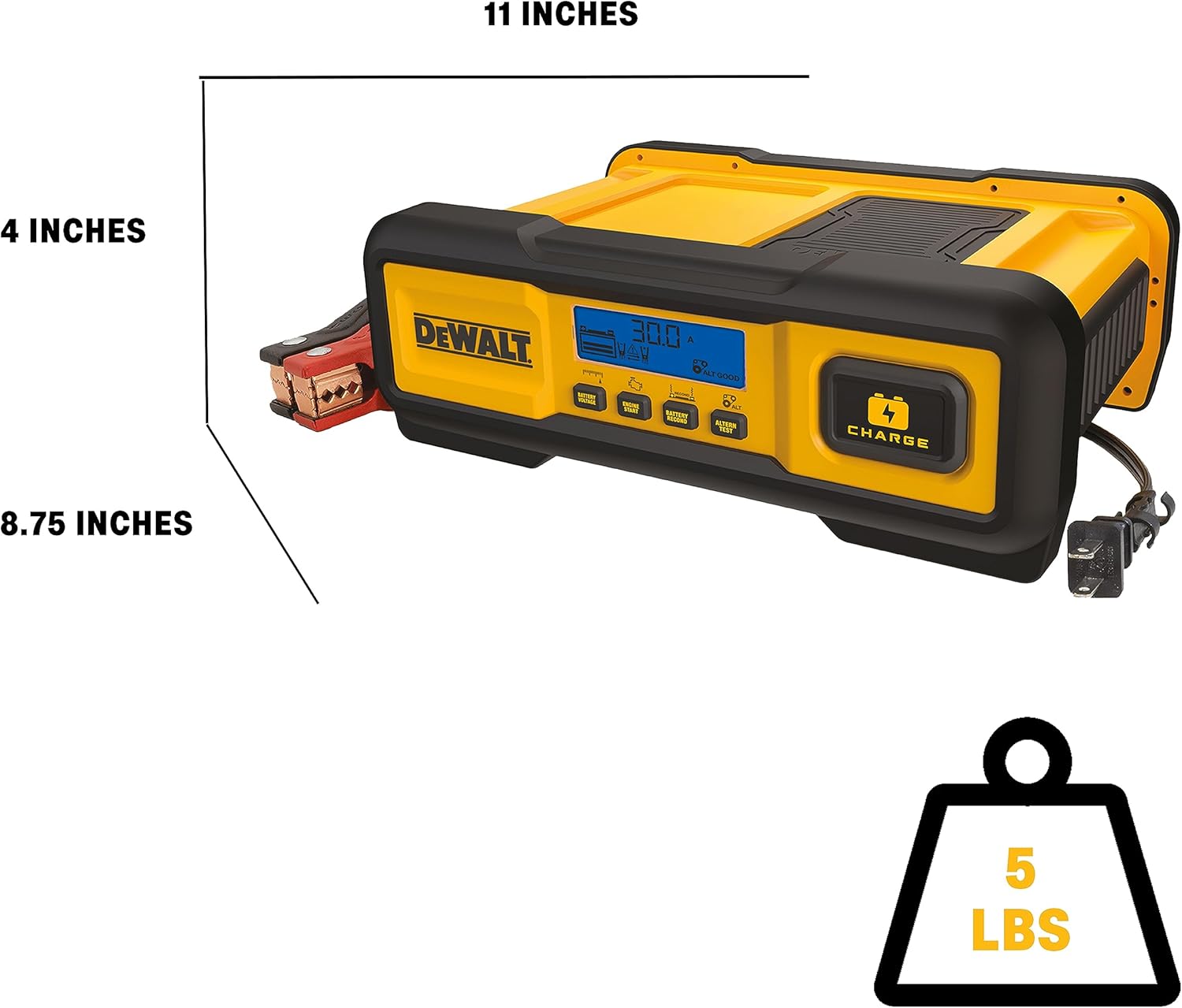 Chargeur de batterie professionnel Dewalt 30A avec démarrage du moteur