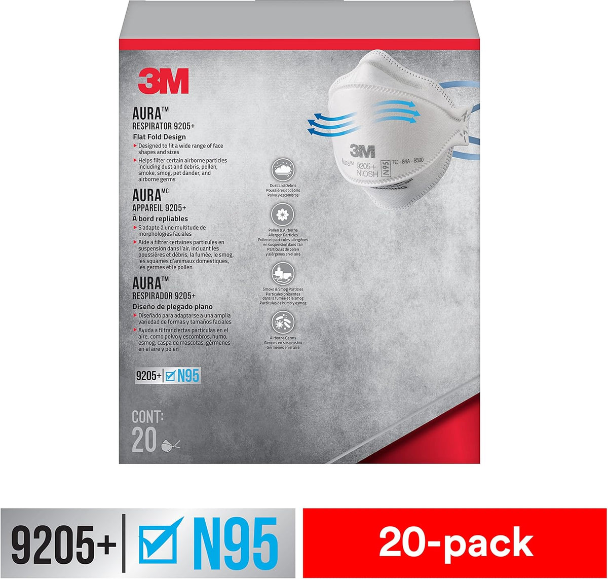 3M Safety Aura Respirateur à particules 9205PH-20 DCCA Blanc