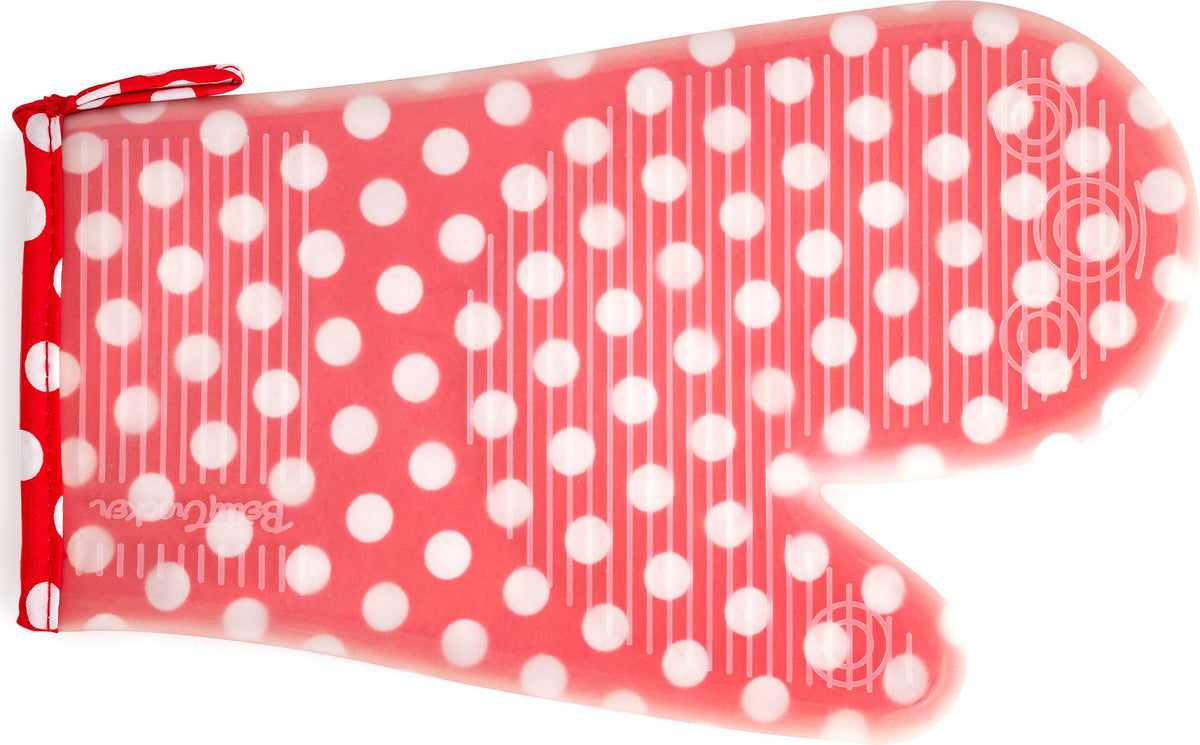 Betty Crocker 728663 11.75" Oven Mitt with Red & White Poka Dots