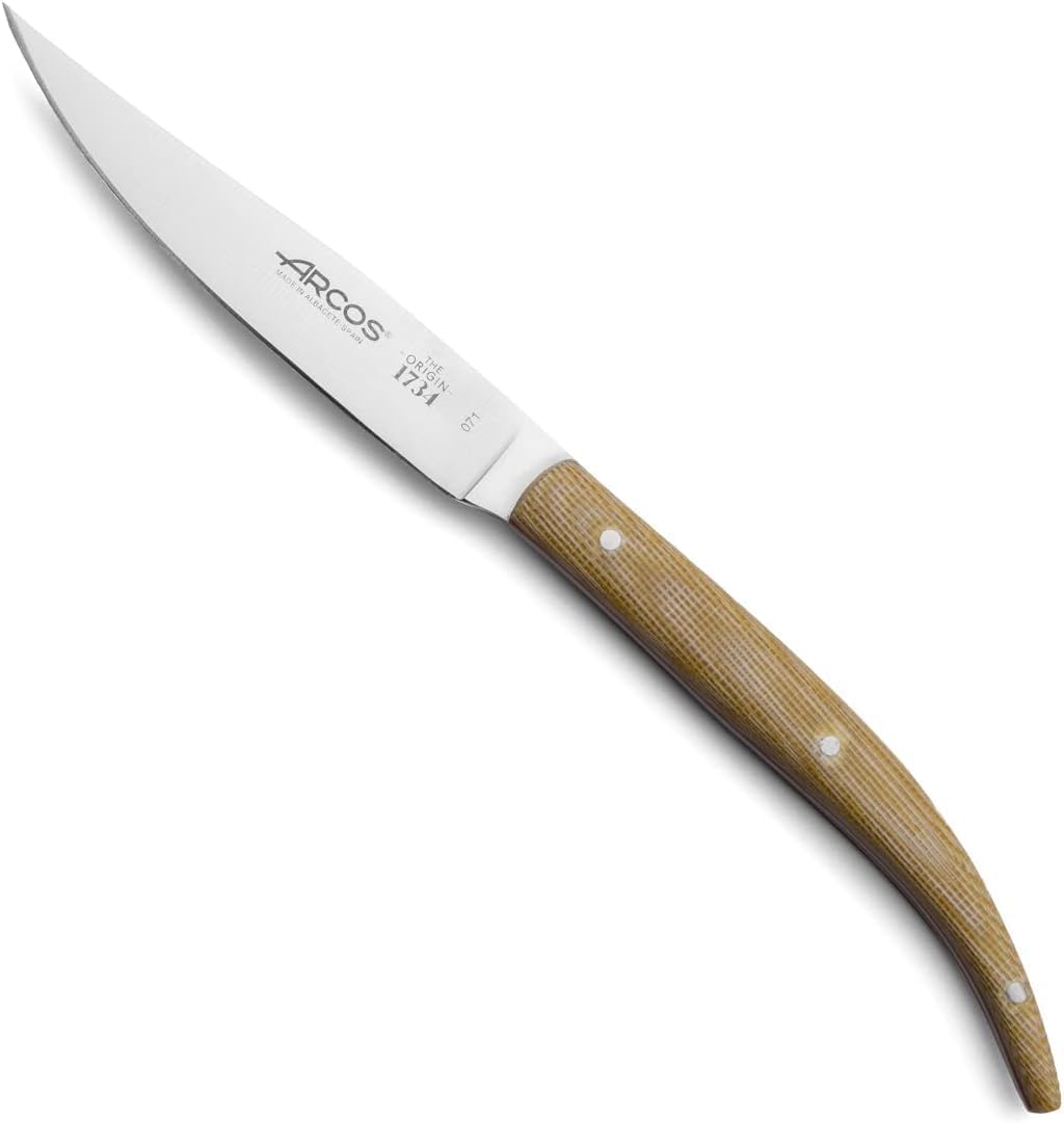 Arcos The Origin Steak Knives & Forks Set Beige Micarta Handles - 8 Pcs