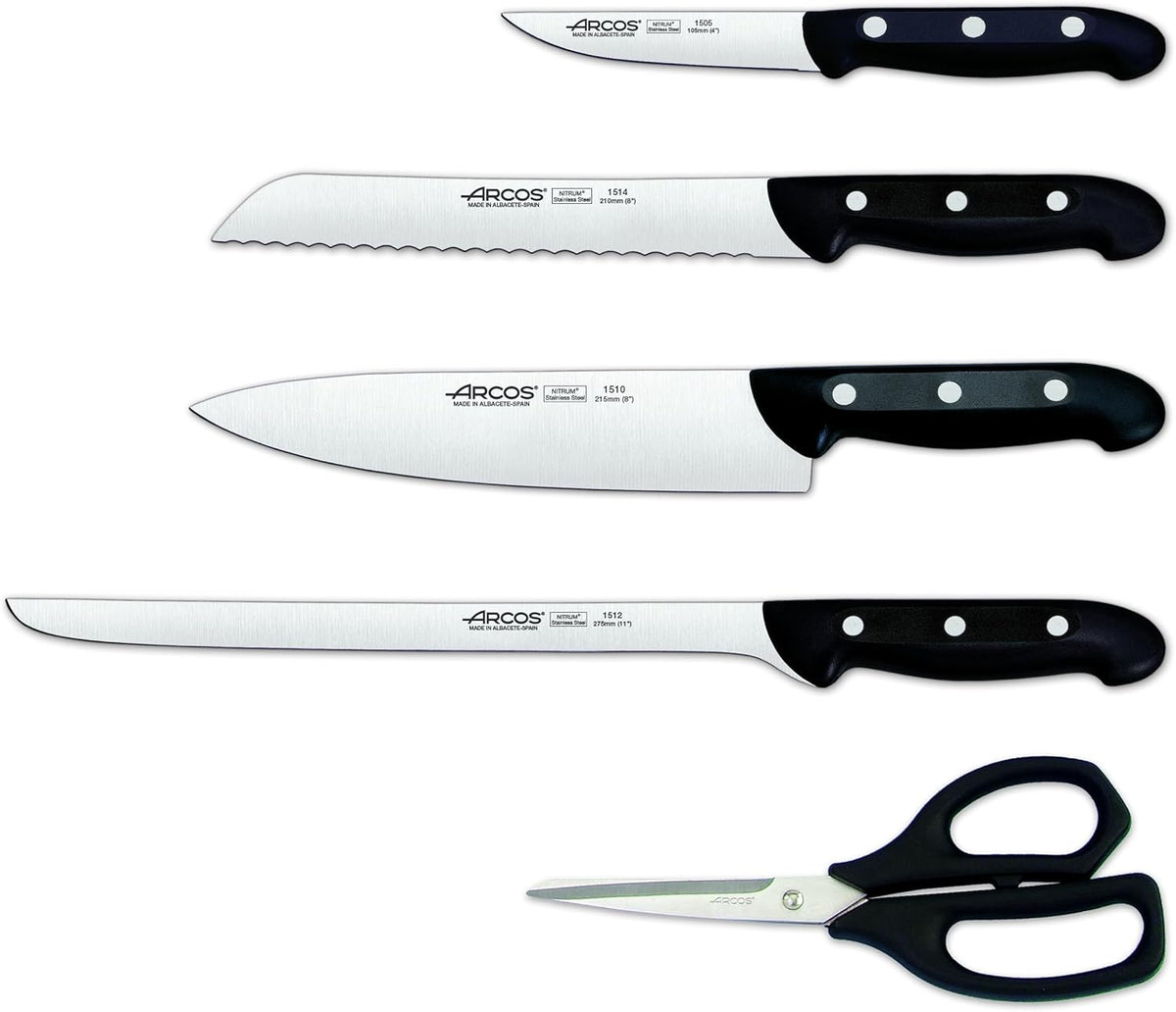Ensemble de couteaux de cuisine de chef Arcos - 4 couteaux et 1 ciseau