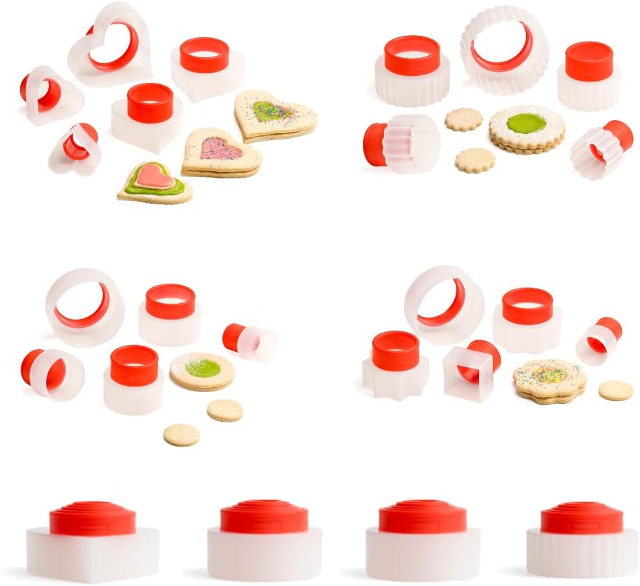 Betty Crocker Hearts Geometric Fluted & Circles Cookie Cutter - Bundle