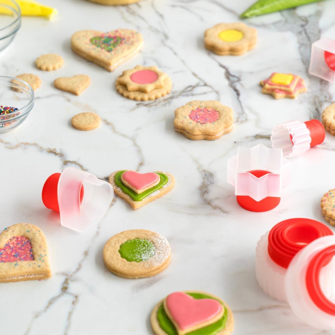 Betty Crocker Hearts Geometric Fluted & Circles Cookie Cutter - Bundle