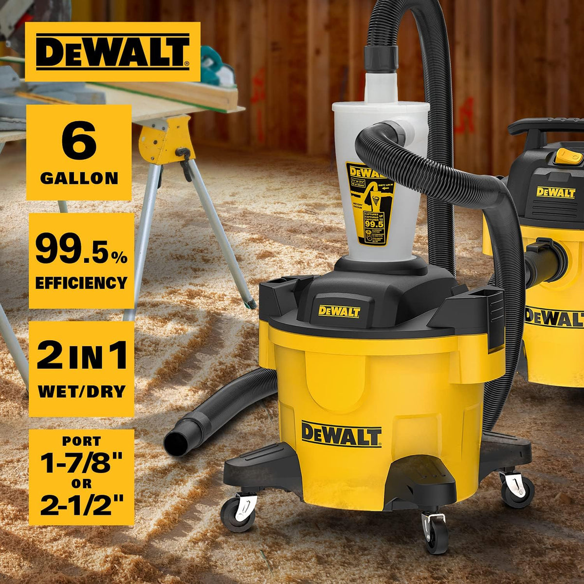 Dewalt Dust Separator with 6 Gallon Poly Tank