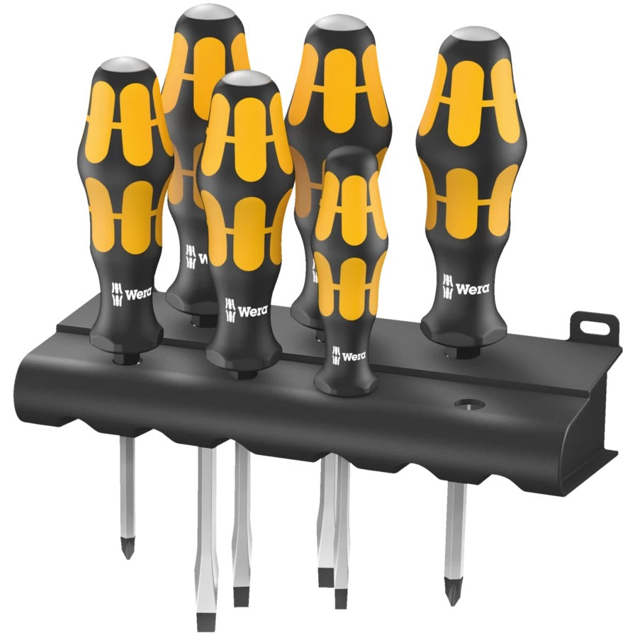 Wera - 932/6 Jeu de tournevis Kraftform Wera : tourne-burin et support, 6 pièces