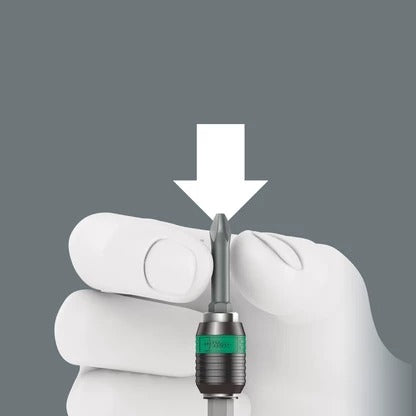 Wera - 826 T Kraftform Turbo bitholding handle with Rapidaptor quick-release chuck, 1/4" x 146 mm
