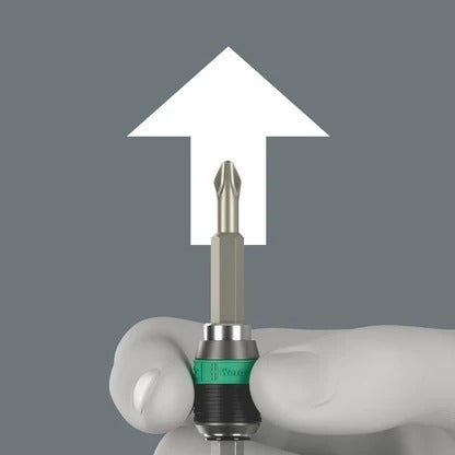 Wera - 826 T Kraftform Turbo bitholding handle with Rapidaptor quick-release chuck, 1/4" x 146 mm
