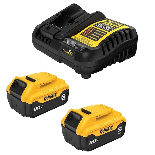 Dewalt 20V Max 5Ah Lithium-Ion Battery 2 Pack and Charger Starter Kit