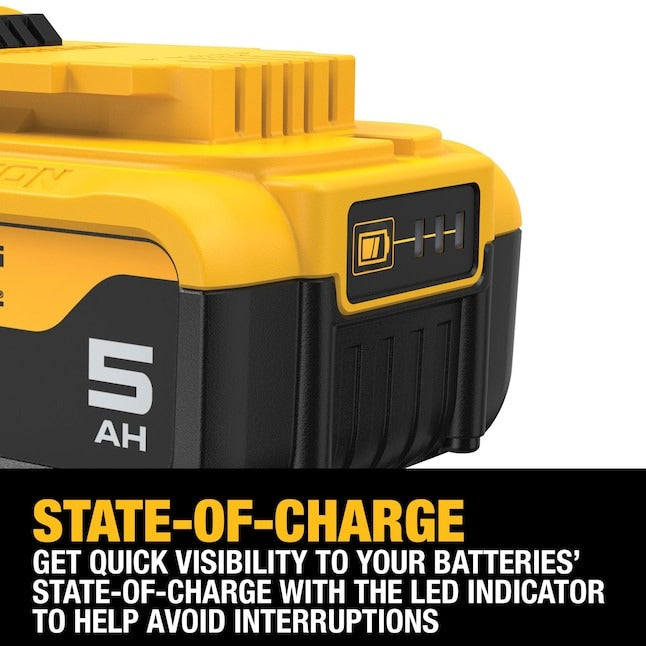 Dewalt 20V Max 5Ah Lithium-Ion Battery 2 Pack and Charger Starter Kit