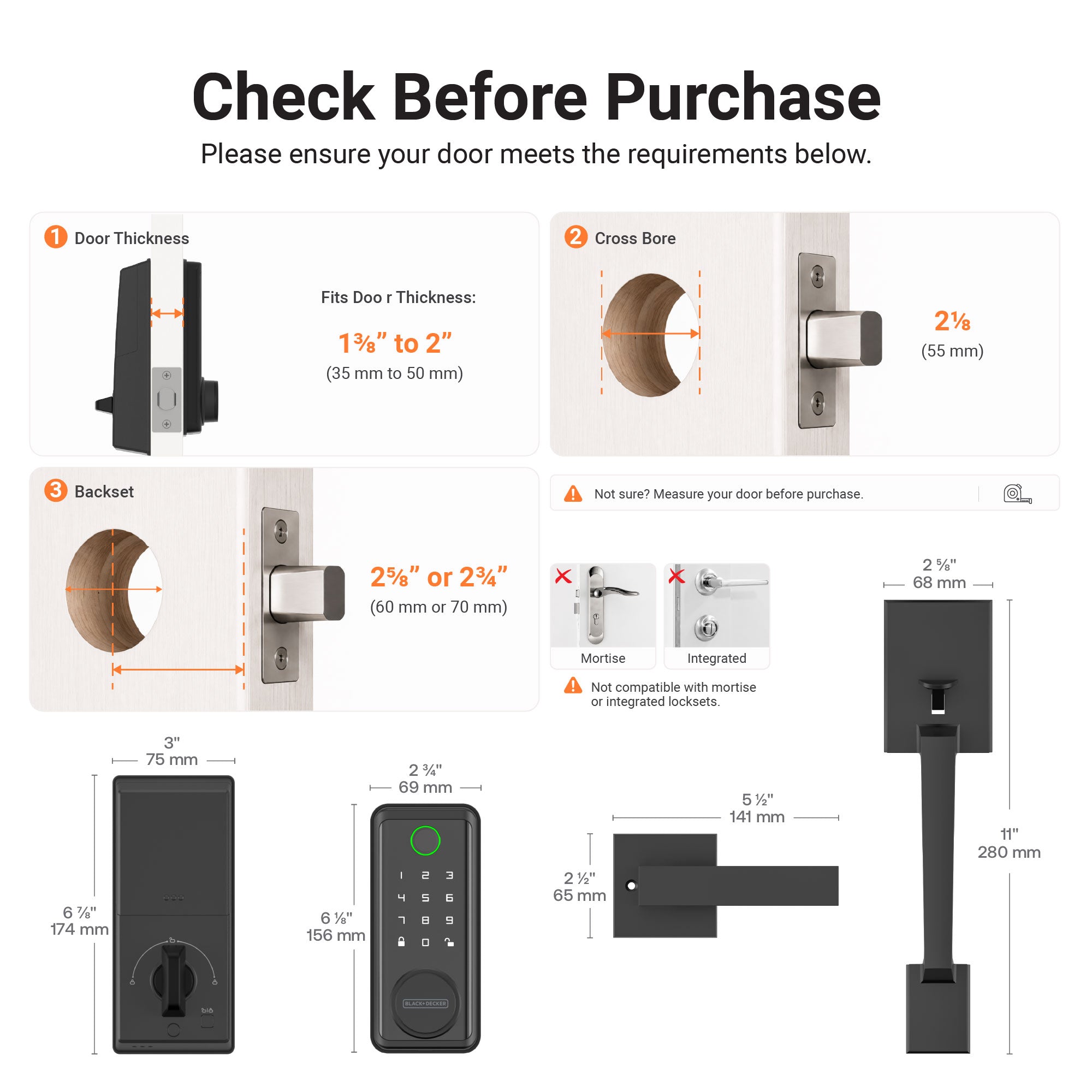 Black & Decker Smart Lock with Entrance Handle & Gateway - Black