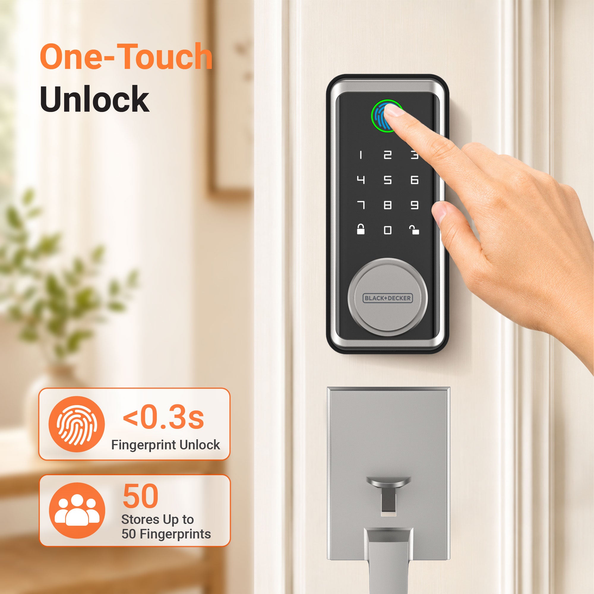 Black & Decker Smart Lock with Entrance Handle & Gateway - Silver