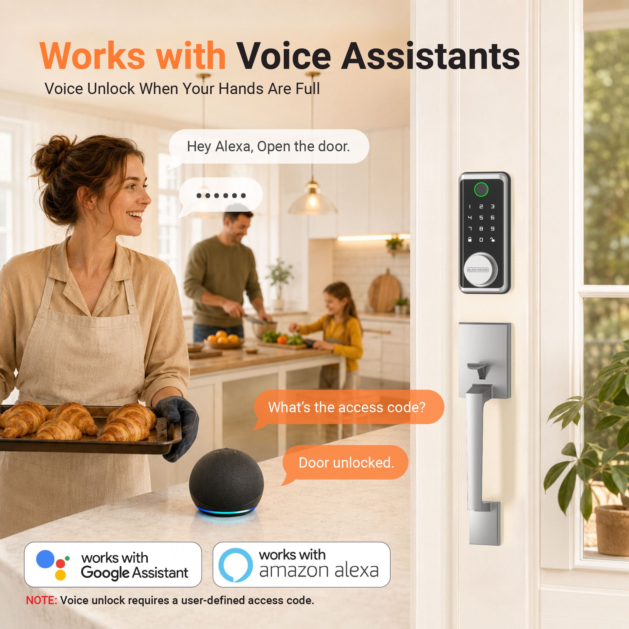 Black & Decker Smart Lock avec poignée d'entrée et passerelle - Argent