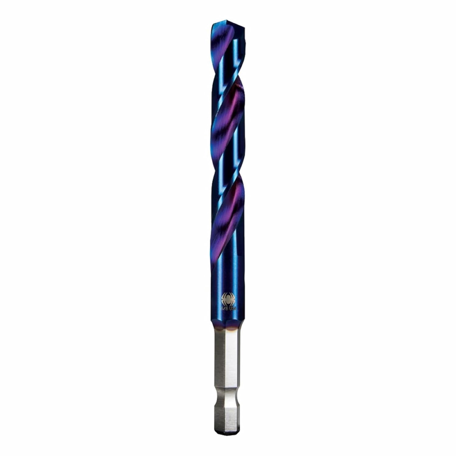 Spyder 3/8" HSS Drill Bit with Hex Shank - Mach-Blue Armor Plating
