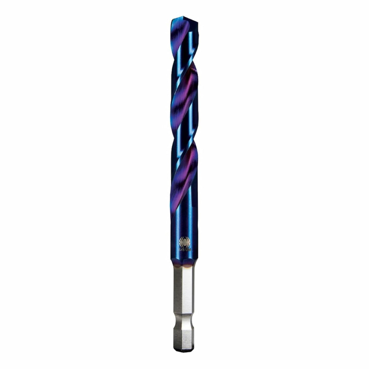 Spyder 3/8" HSS Drill Bit with Hex Shank - Mach-Blue Armor Plating