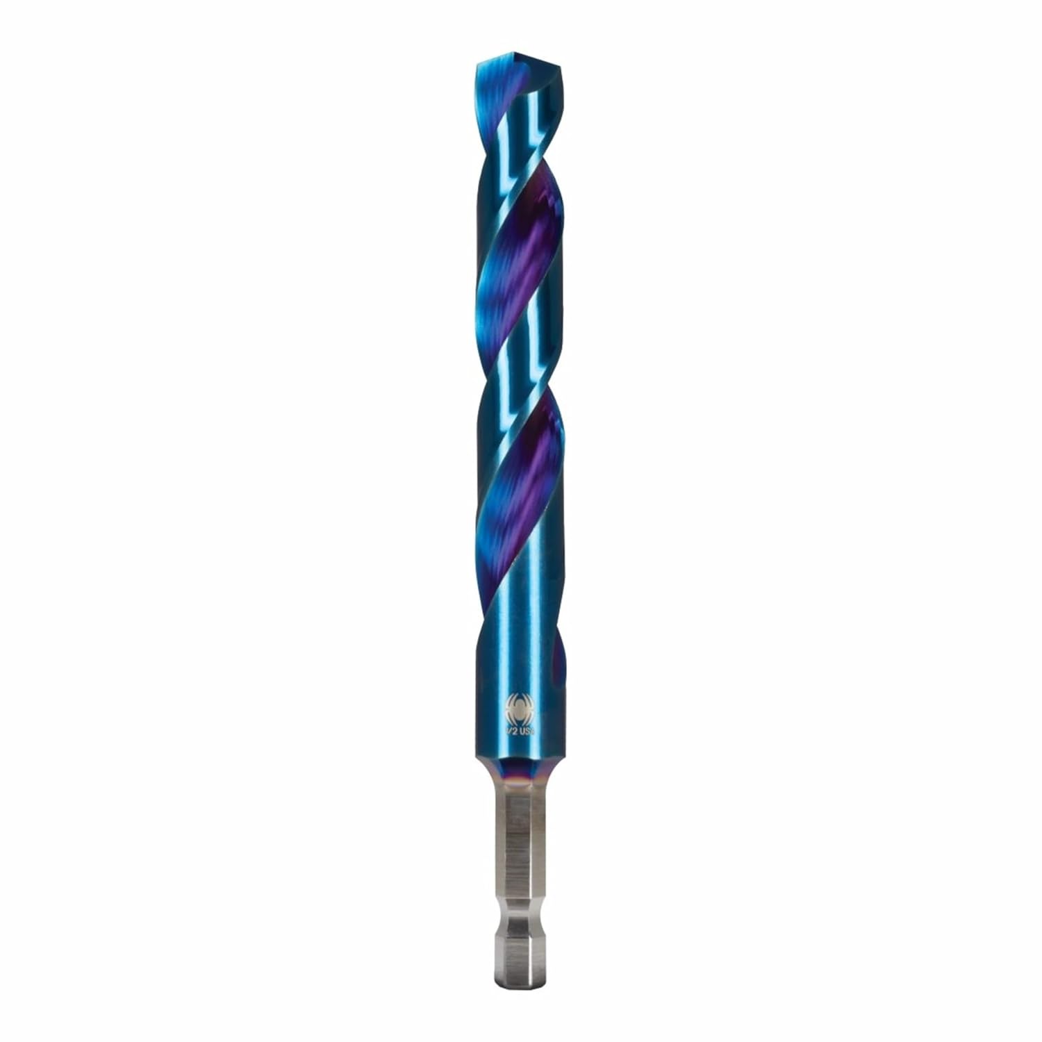 Spyder 1/2" HSS Drill Bit with Hex Shank - Mach-Blue Armor Plating