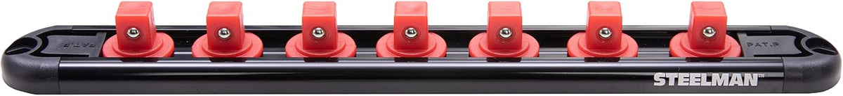 Steelman-3/8" Drive 7-Piece Aluminum Socket Storage Rail, 9.5" Length