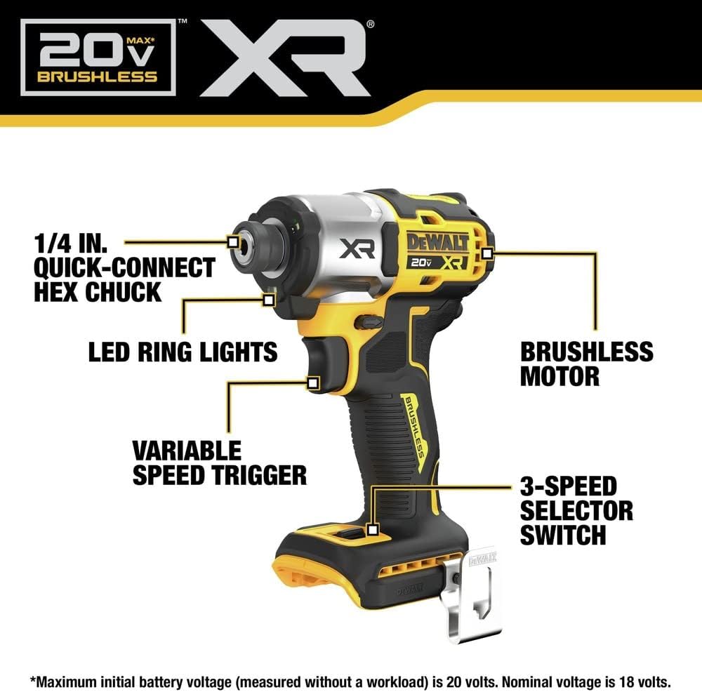 Dewalt 20V Max Cordless Impact Driver with Charger