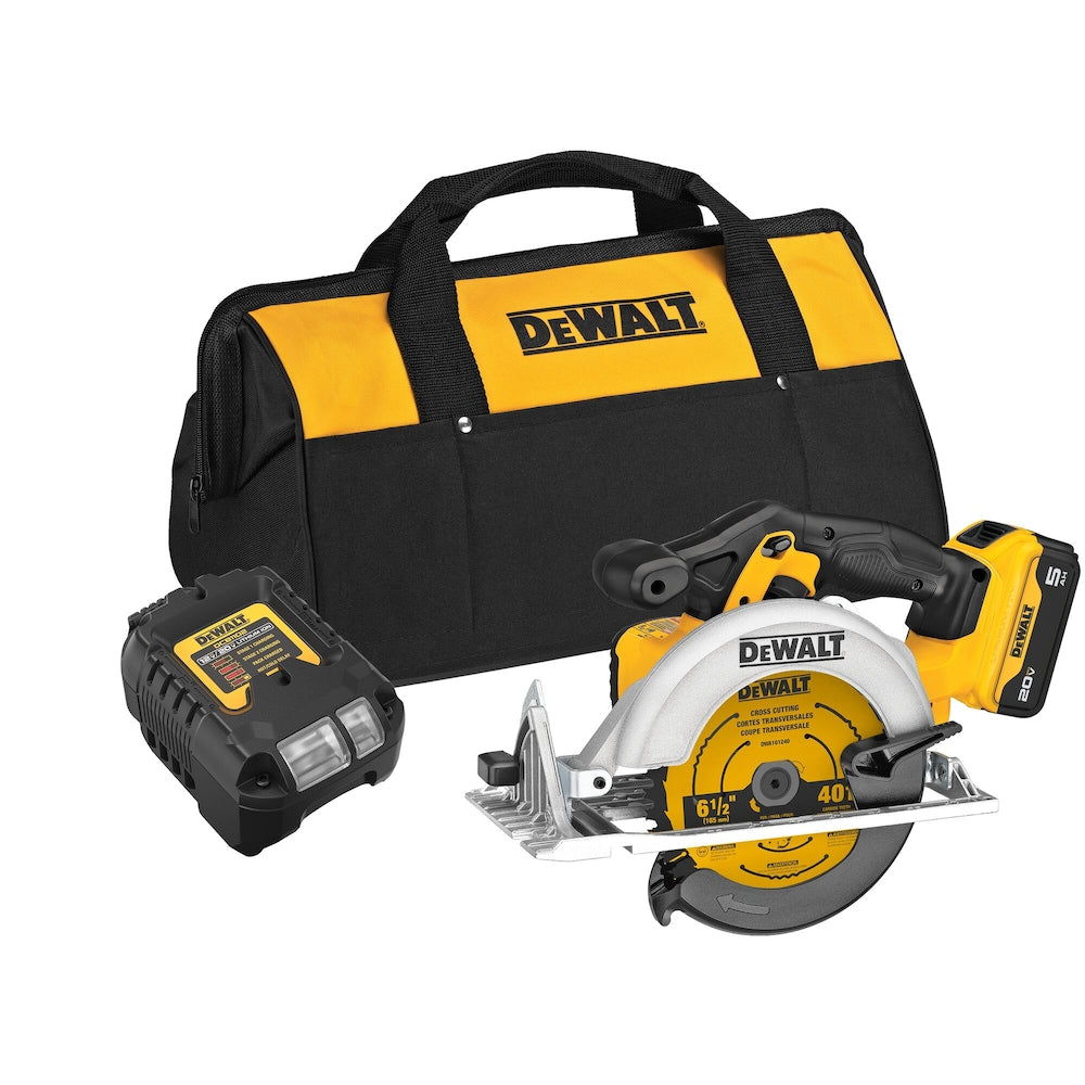 Dewalt 20V Max 6-1/2" Circular Saw w/ 1 Battery And Kit Box