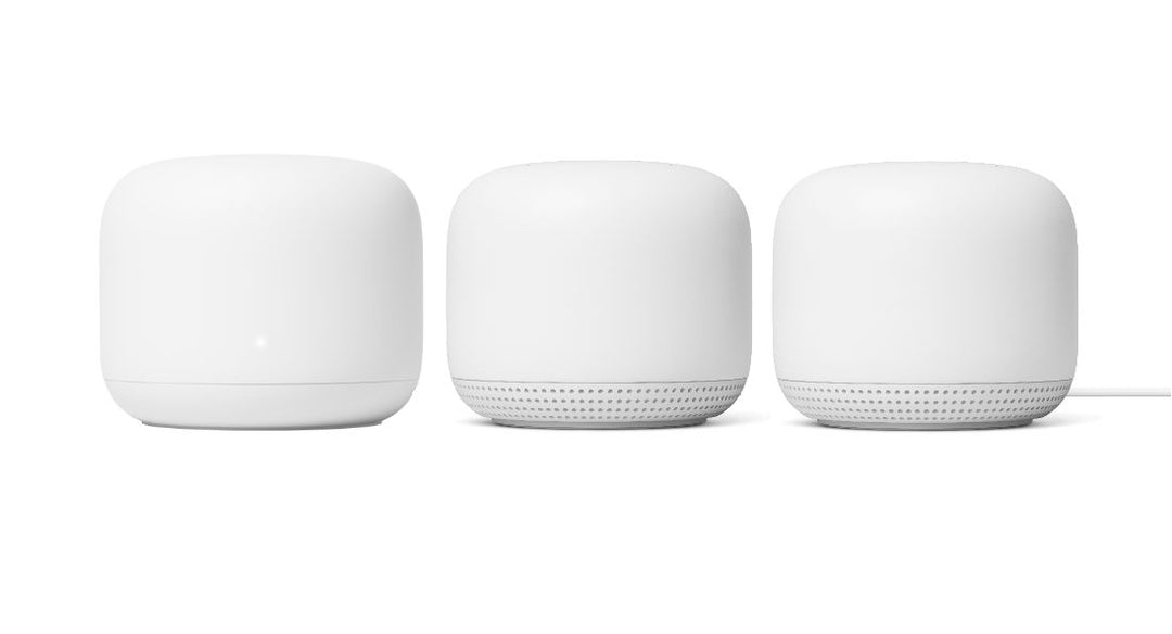 Google Nest  Wi-Fi Mesh System Router and 2 Extra Points (3-Pack) - Snow White