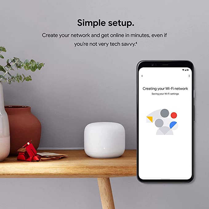Google Nest  Wi-Fi Mesh System Router and 2 Extra Points (3-Pack) - Snow White