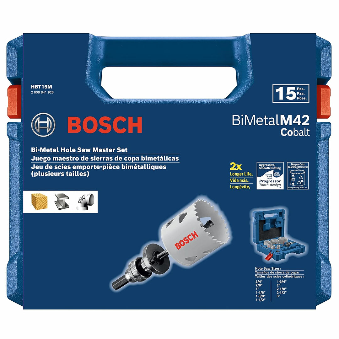 Bosch Bi Metal T-Slot Master Hole Saw Set - 15 Piece