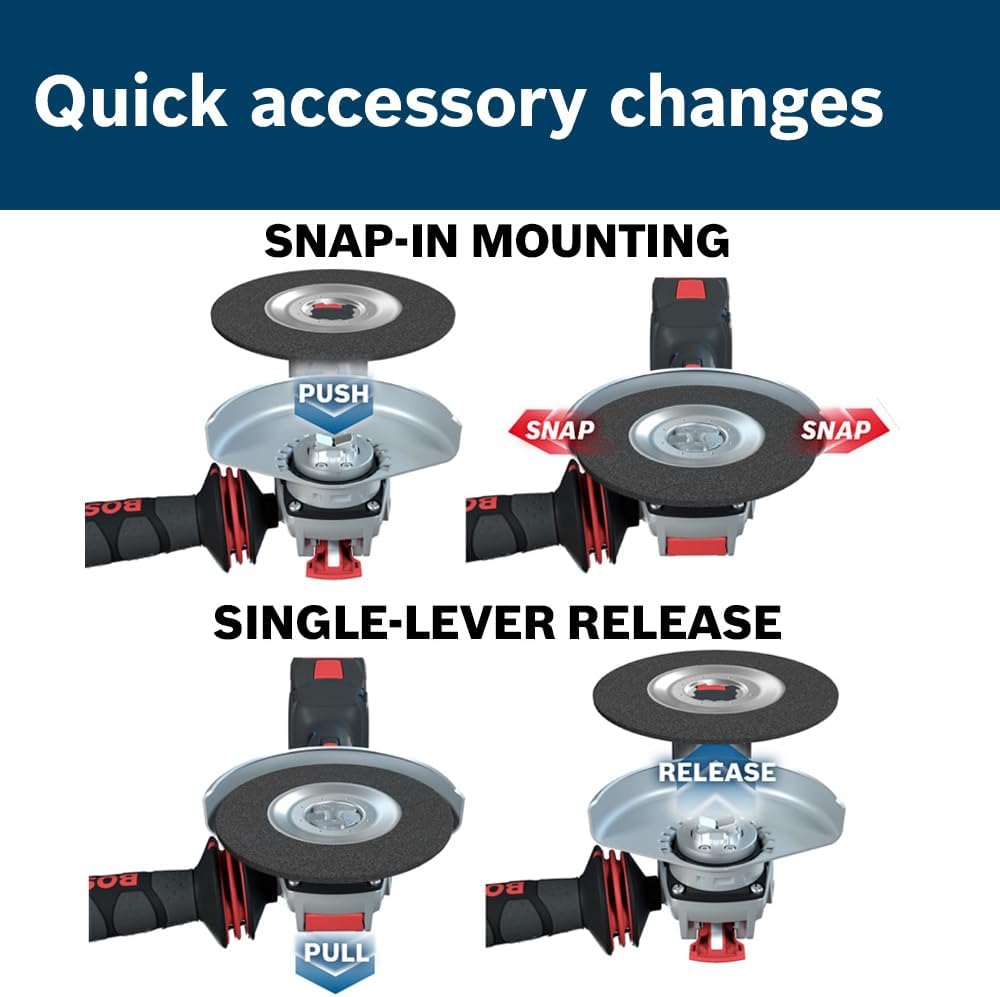 Bosch 5" Angle Grinder with No Lock-On Paddle Switch