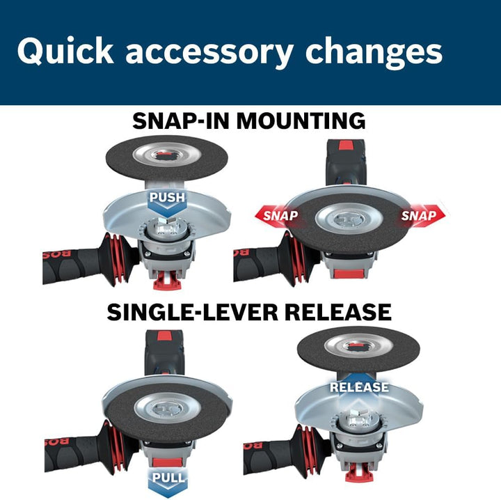 Bosch 5" Angle Grinder with No Lock-On Paddle Switch