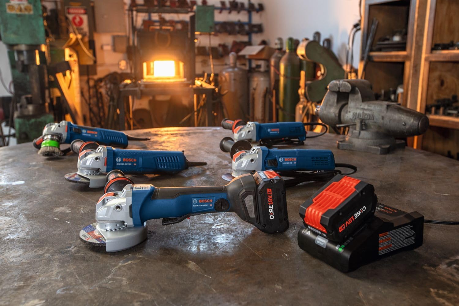 Bosch 5" Angle Grinder with No Lock-On Paddle Switch