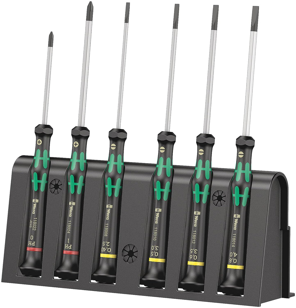 Wera Kraftform 2035/6 Jeu de 6 tournevis électroniques avec fente et support