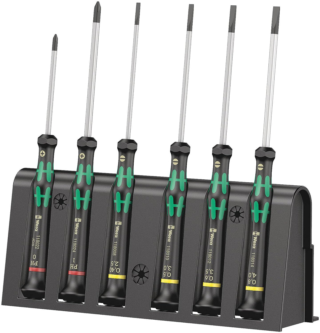 Wera Kraftform 2035/6 Set of 6 electronic screwdrivers with slot and stand