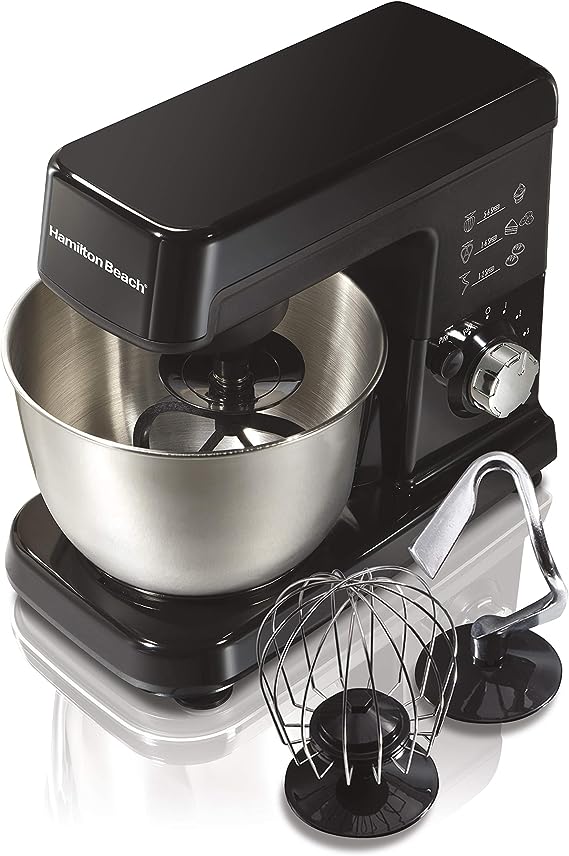 Hamilton Beach 6 Speed Electric Stand Mixer with Stainless Steel Bowl - Black