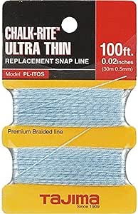 Tajima Pl-itos Chalk-Rite Fil nylon ultra fin de qualité supérieure, épaisseur 0,5 mm par 30 m 