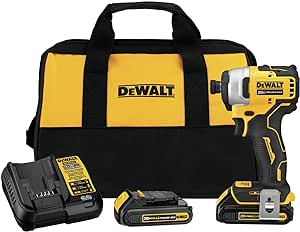 Dewalt Atomic 20V MAX Impact Driver,  Compact Kit W/ 2 Batteries