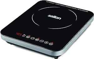 Salton Portable Induction Cooktop with LED Screen & 8 Temperature Settings - 1800 W Modern Single - Black