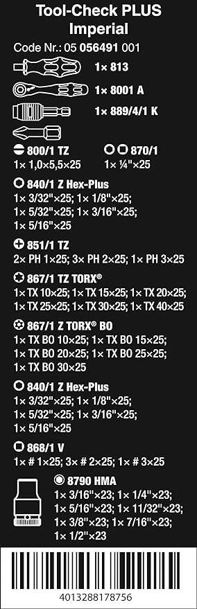 Wera Set Tool-Check Plus Imperial