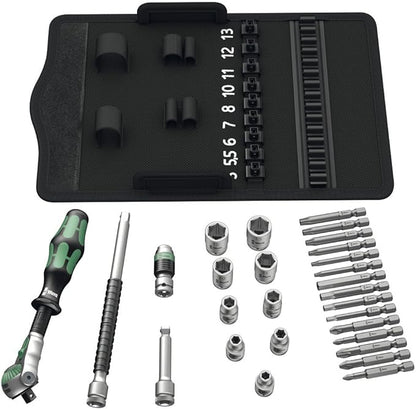 Wera Zyklop Speed Ratchet Set 8100 SA 6 Transmission 1/4" Metric Set de 28 pièces