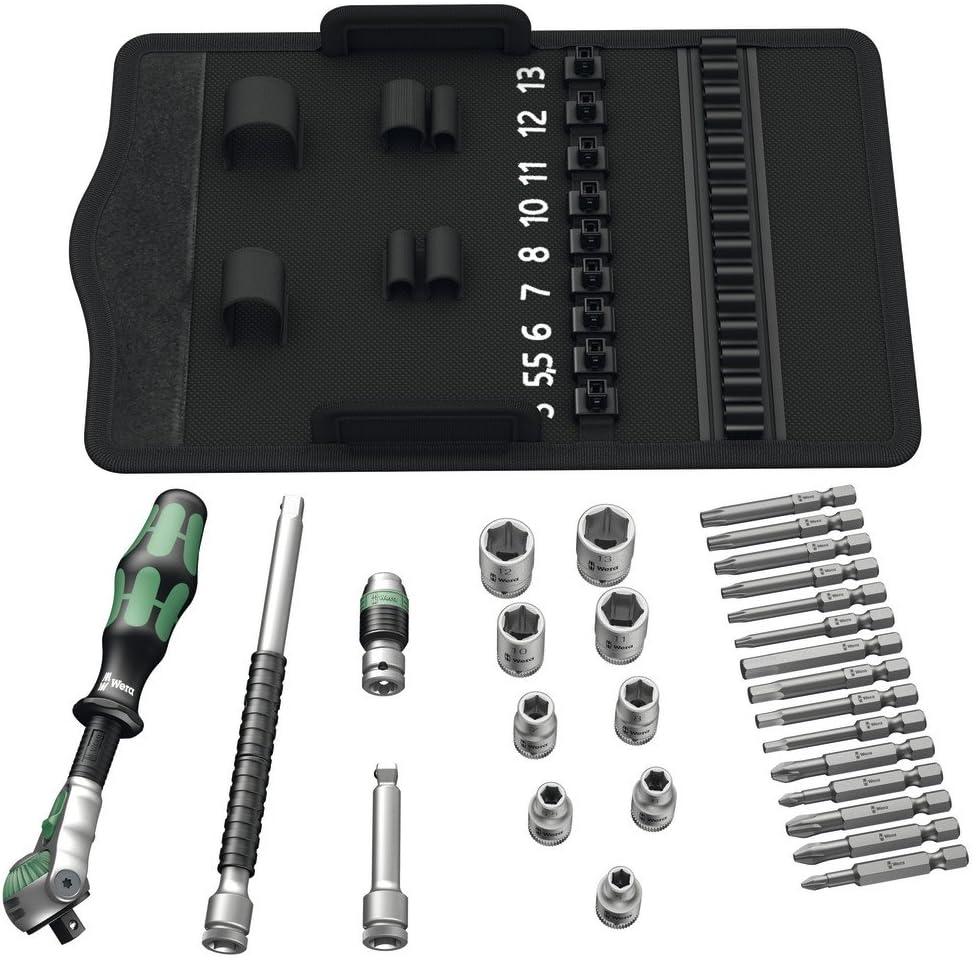 Wera Zyklop Speed Ratchet Set 8100 SA 6 Transmission 1/4" Metric Set of 28 Pieces