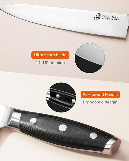 Couteau de chef de cuisine professionnel Tuo 10" - Black Hawk