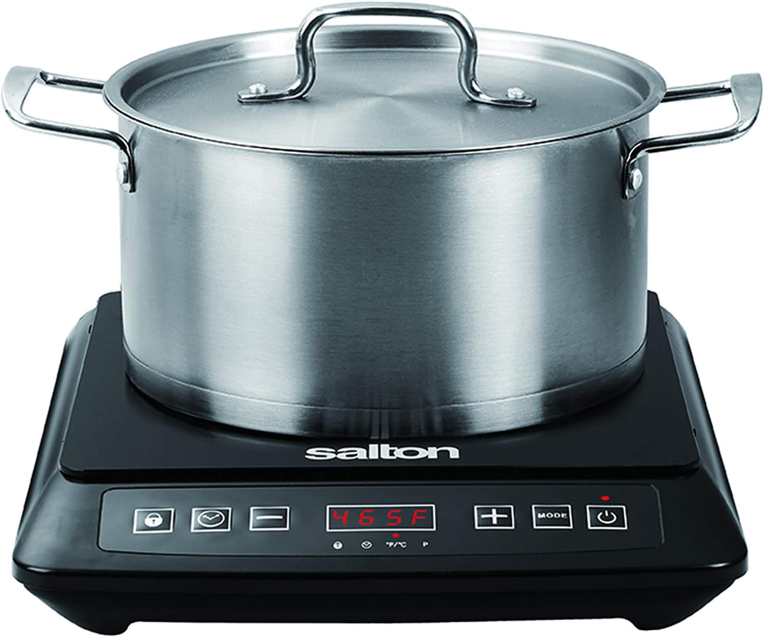 Salton Portable Induction Cooktop with LED Screen & 8 Temperature Settings - 1500 W - Black